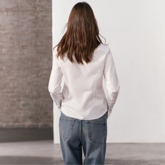 Zara NWT ruffled front cotton button downsize S. - Picture 2 of 6